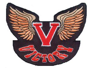 Victory motorcycle V w/ wings 4 inch